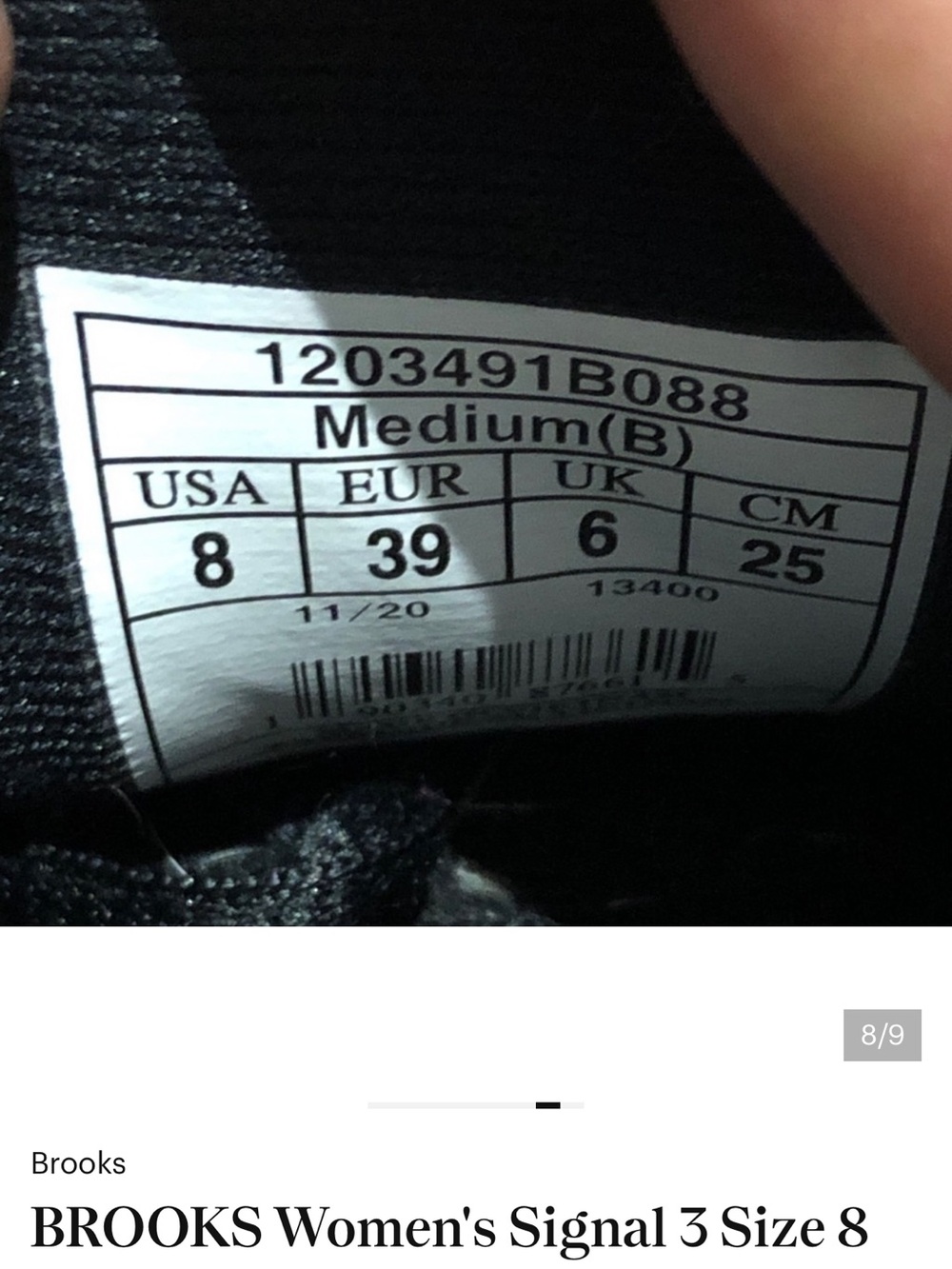 BROOKS Women's Signal 3 Size 8 - Picture 8 of 8